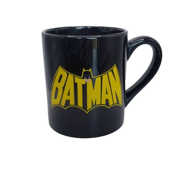 Batman Logo Mug Silver Buffalo DC Comics Ceramic 14 ounces Coffee Cup Black - Picture 1 of 10